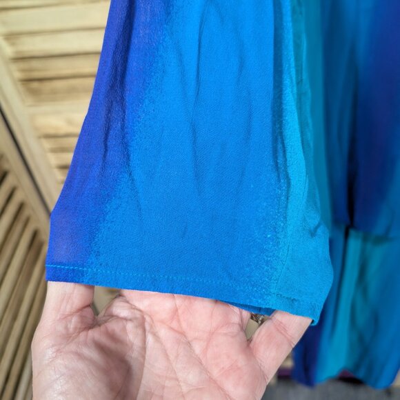 Dera Lauren Blue and Teal Button-Up Blouse and Dress Set Size 1X - Picture 3 of 15